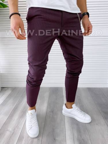 Pantaloni barbati casual regular fit grena A4623 E 151-7